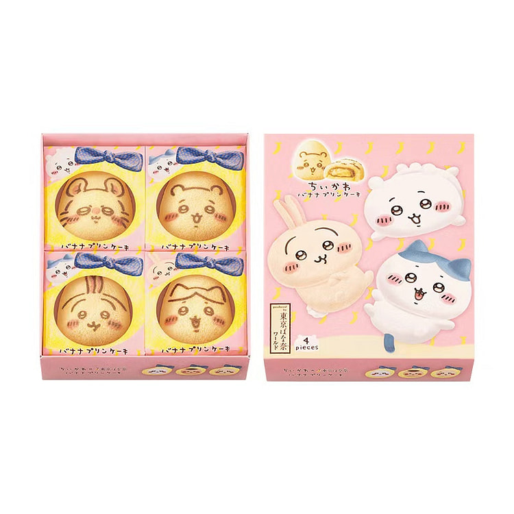 Tokyo Banana Chikawa Banana Pudding Cake 4 piece 4 each