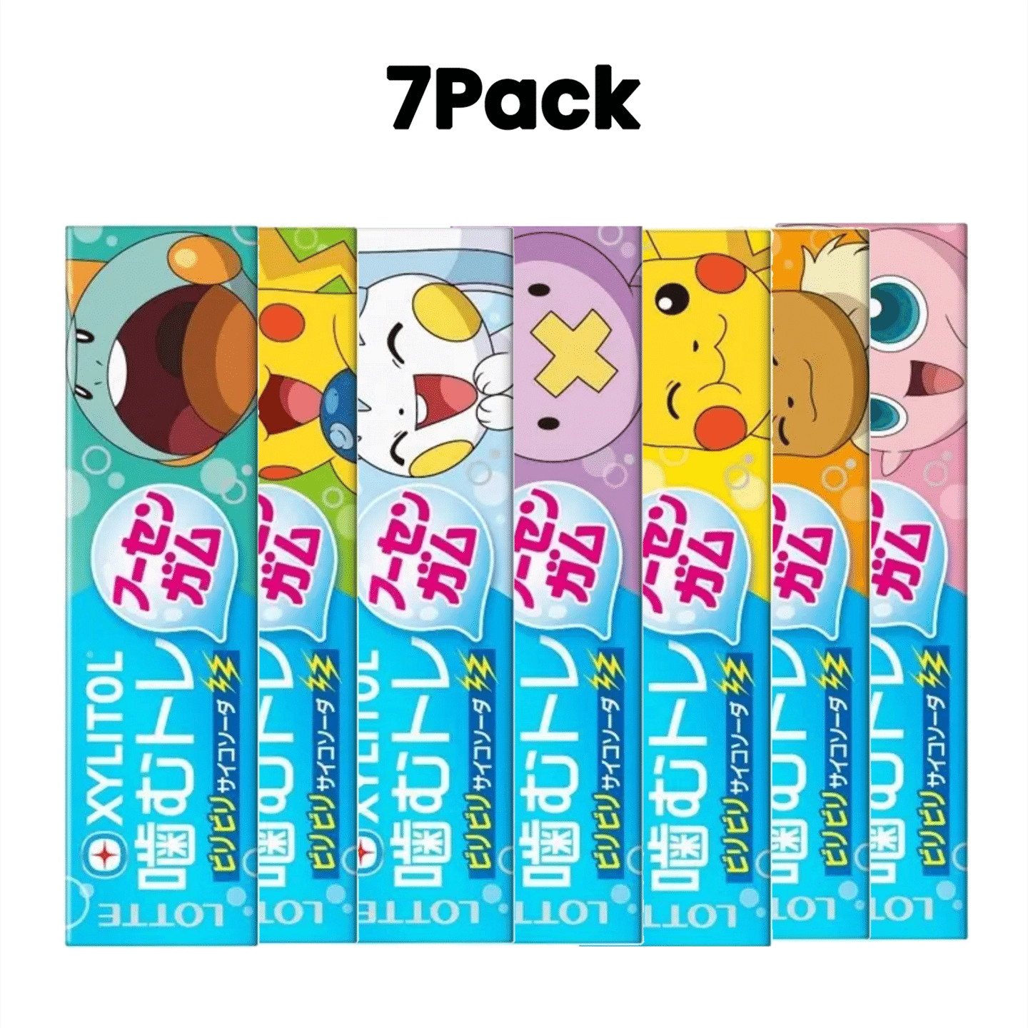 LOTTE XYLITOL Chewing Gum Soda Flavor 7 Pack 9 count