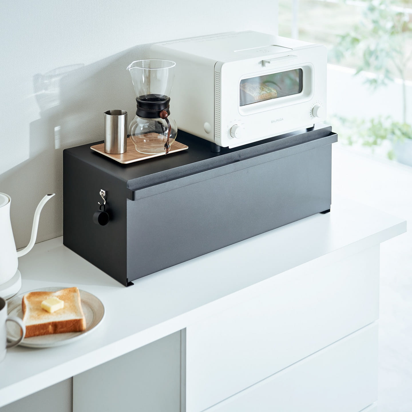 Bread Box – Wide – Steel Black 1 each