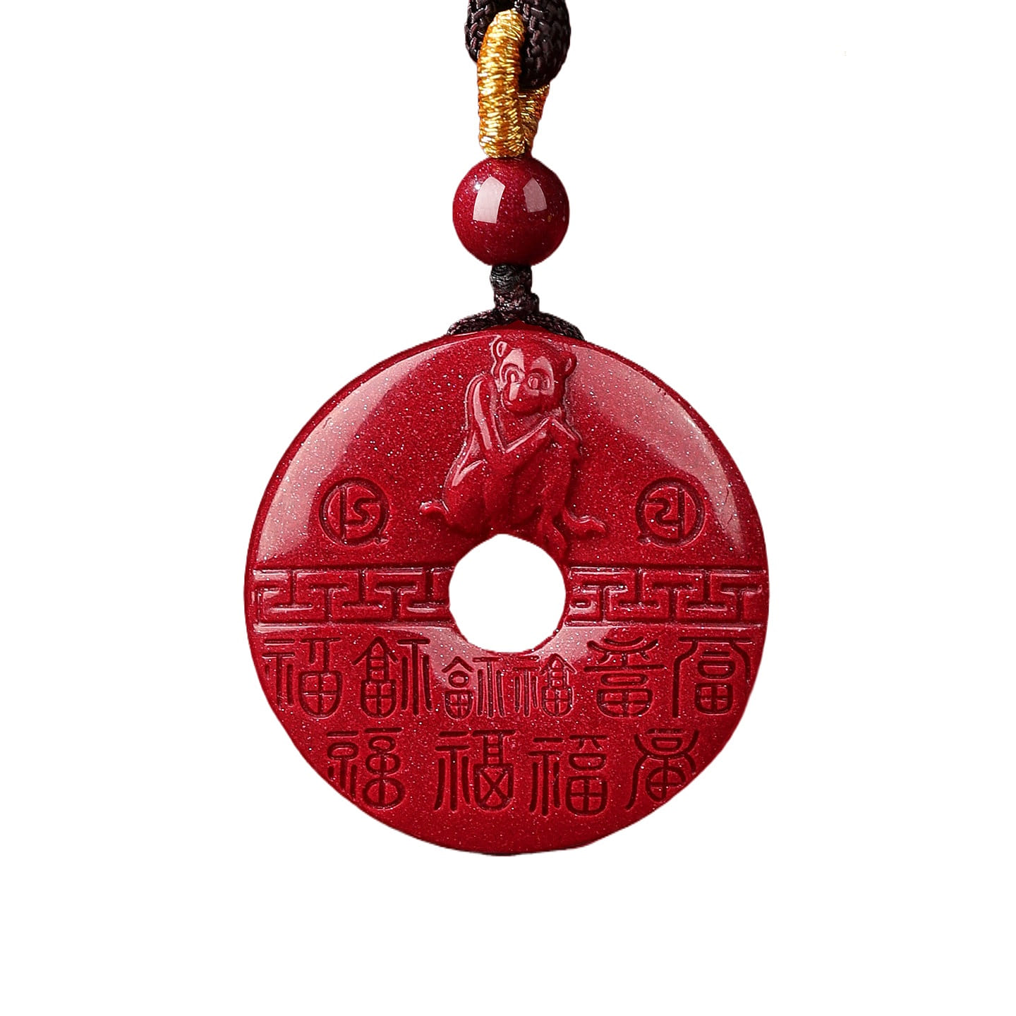 Purple Gold Sand Zodiac Pendant Monkey 29.5mm 1 box