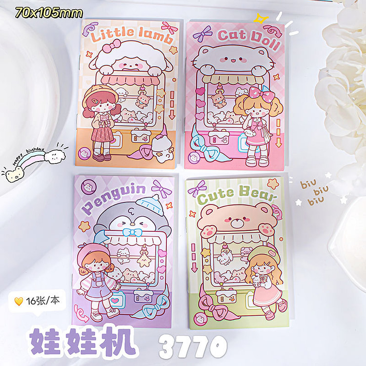 A7 Cute Pocket Notebook - Claw Machine 1 each