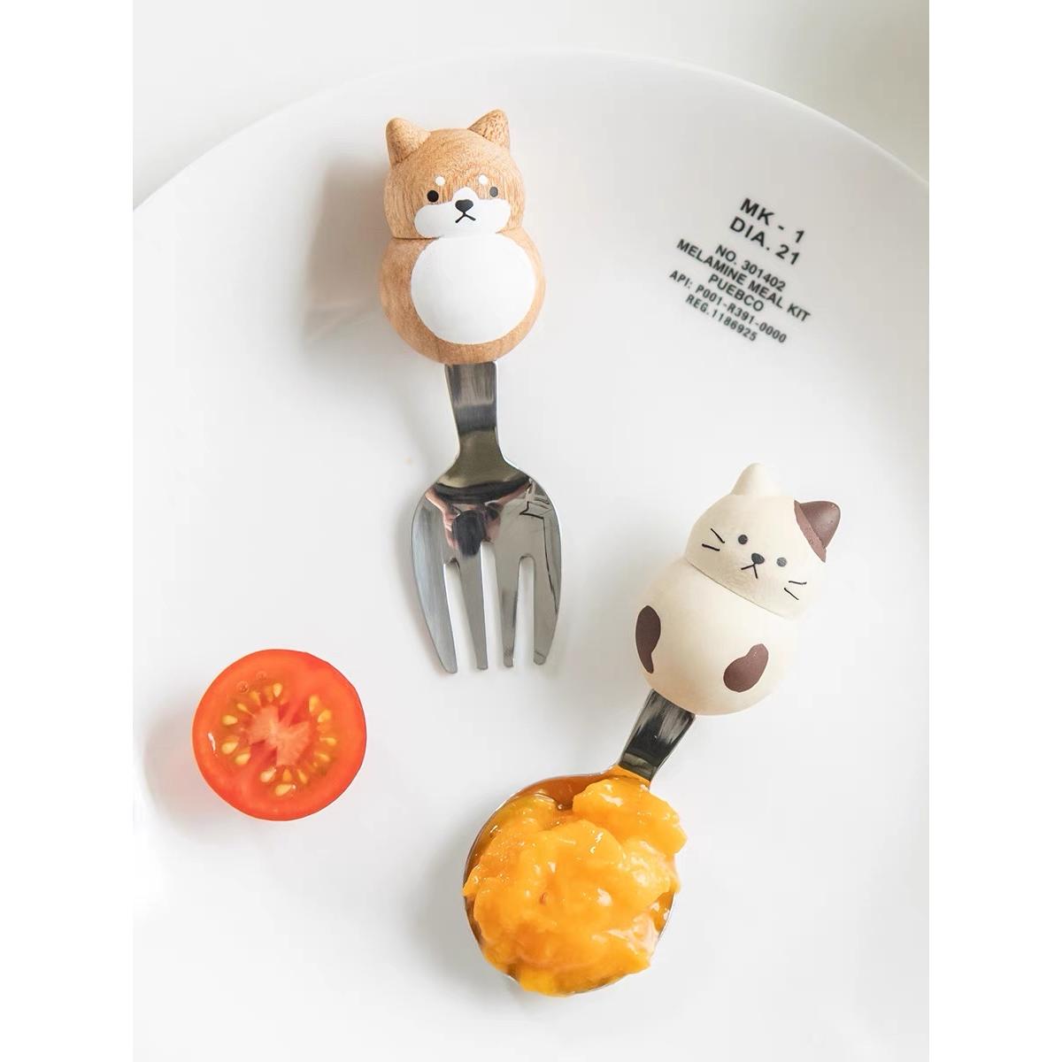 kitty3apples さん専用 Japan Plumpy Animal Spoon&Fork Set(Gift Box) Kitty - Weee!