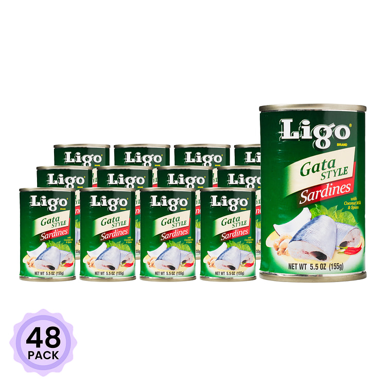 Ligo 菲律宾风味椰奶沙丁鱼 5.5 盎司*48 包