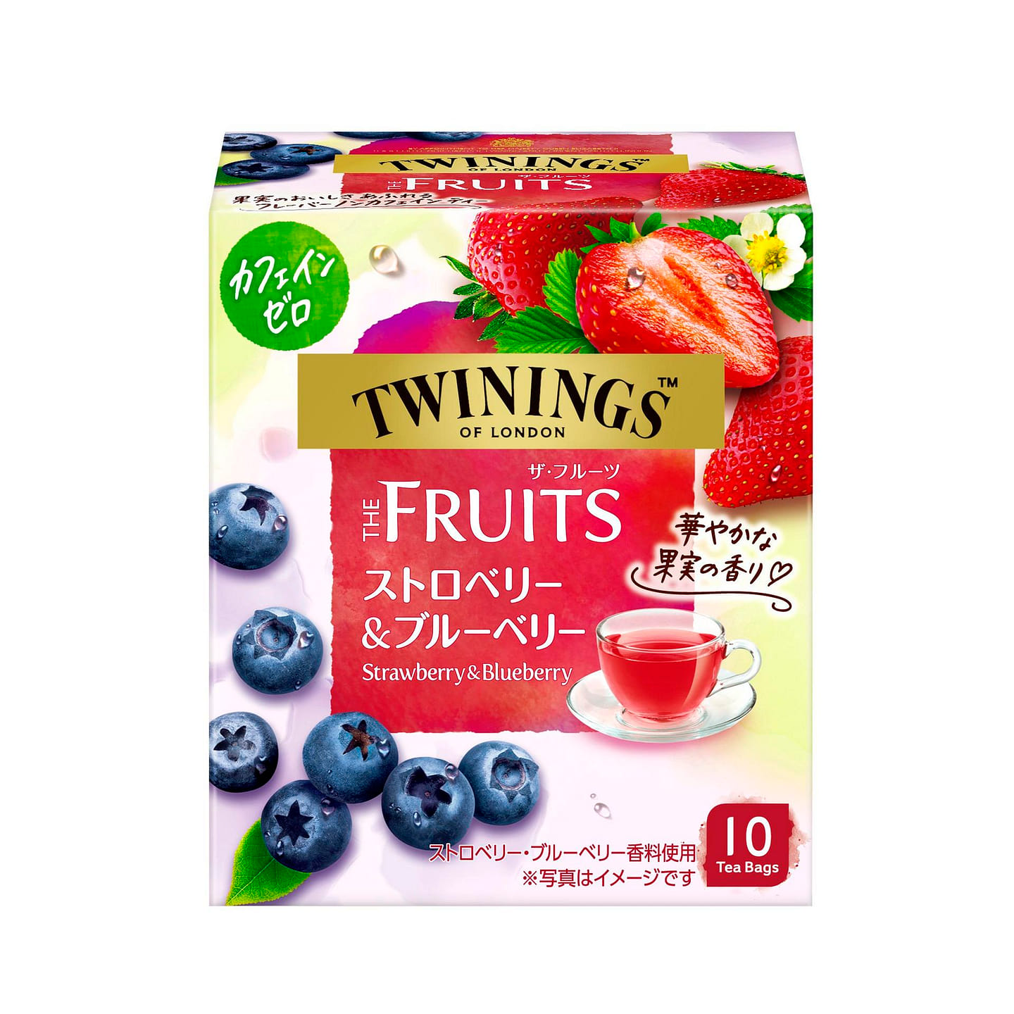 片岡 TWININGS 不含咖啡因草莓和蓝莓味茶包 10 个