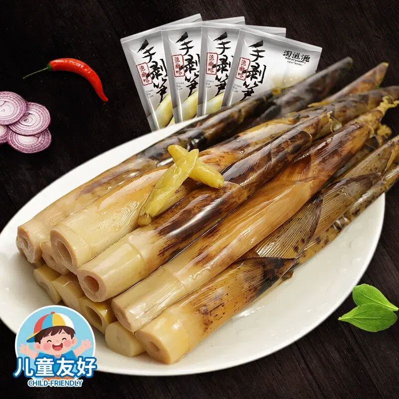 Hand-peeled bamboo shoots are spicy and fragrant 230 g