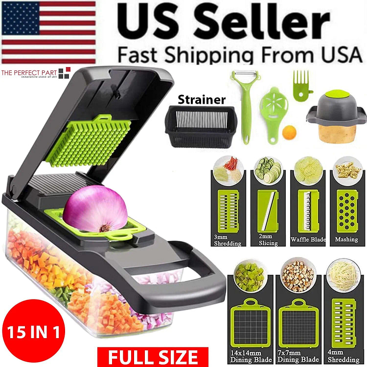 15-In-1 Vegetable Fruit Chopper Cutter Food Onion 1 pack