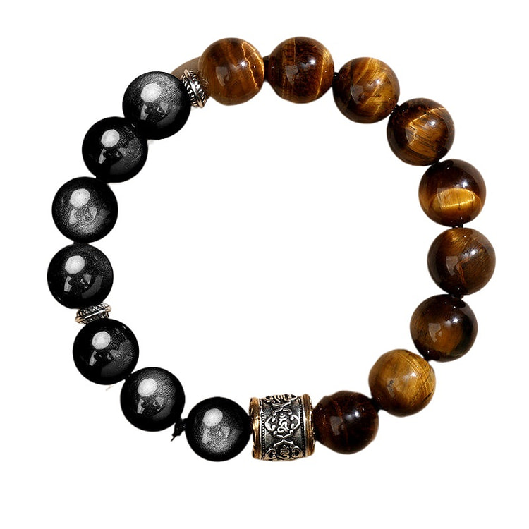 吉照堂 天然银虎眼金曜石手串珠以祝福  12mm 1 盒