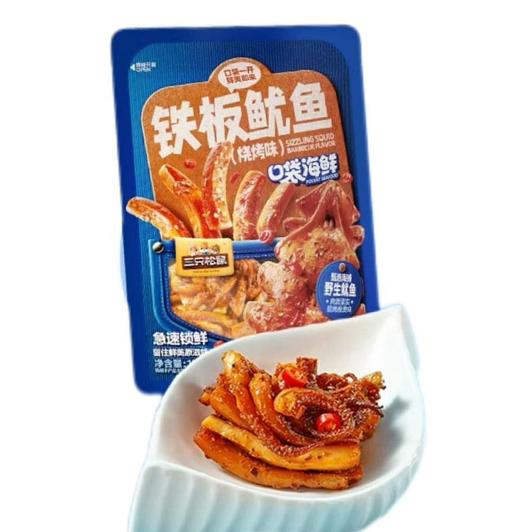 Three Squirrels Iron Plate SquidBarbecueFlavor120g 120 g