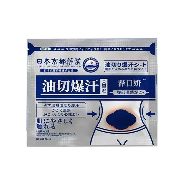 日本京都药业 油切暴汗艾草贴 爆汗轻身 5贴/袋 1 份
