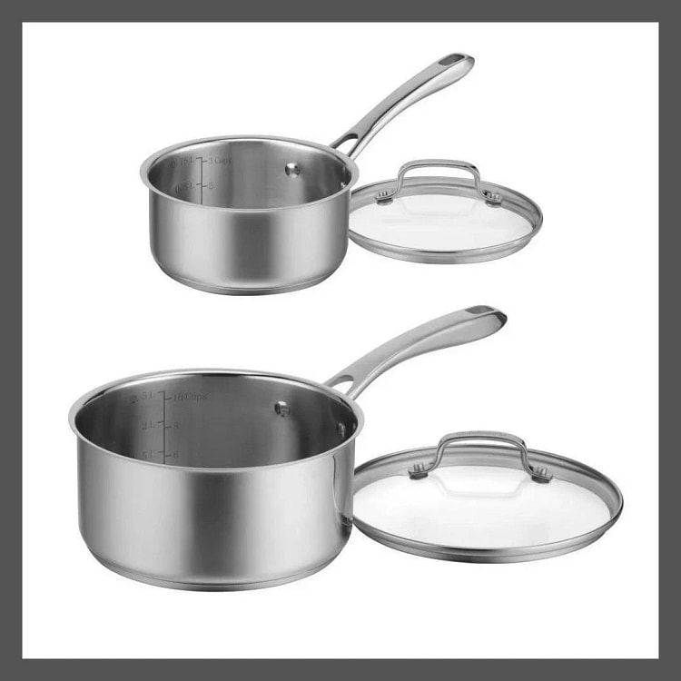 Cuisinart Classic 4pc Stainless Steel Saucepan 4 count