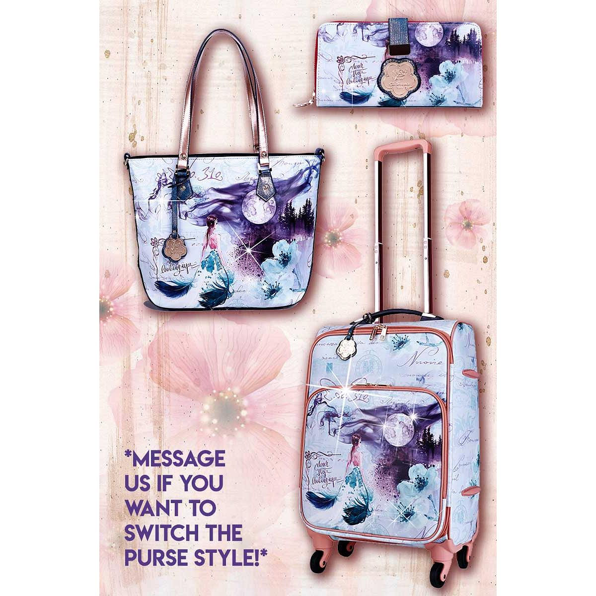 Fairytale 3PC Set | Carry on  Luggage with Spinner Wheels [BEL8602-3pcs/Set-GN] 1 each