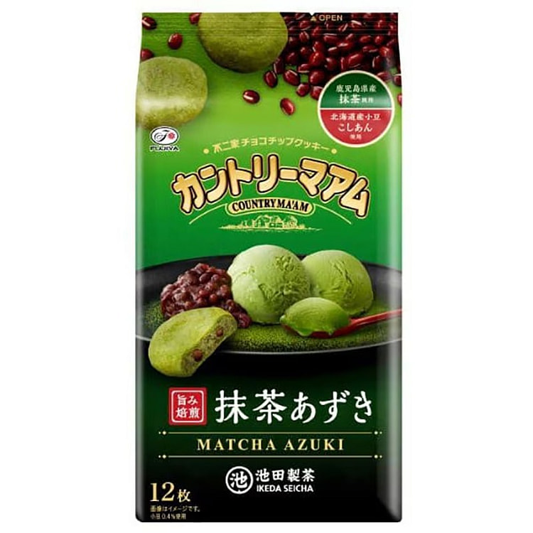 不二家 抹茶红豆曲奇饼干 12个入