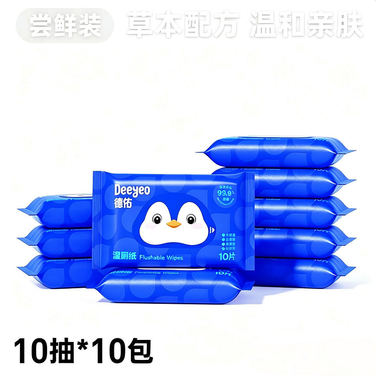 Deyou Mini Wet Toilet Paper Portable Pack 10 count