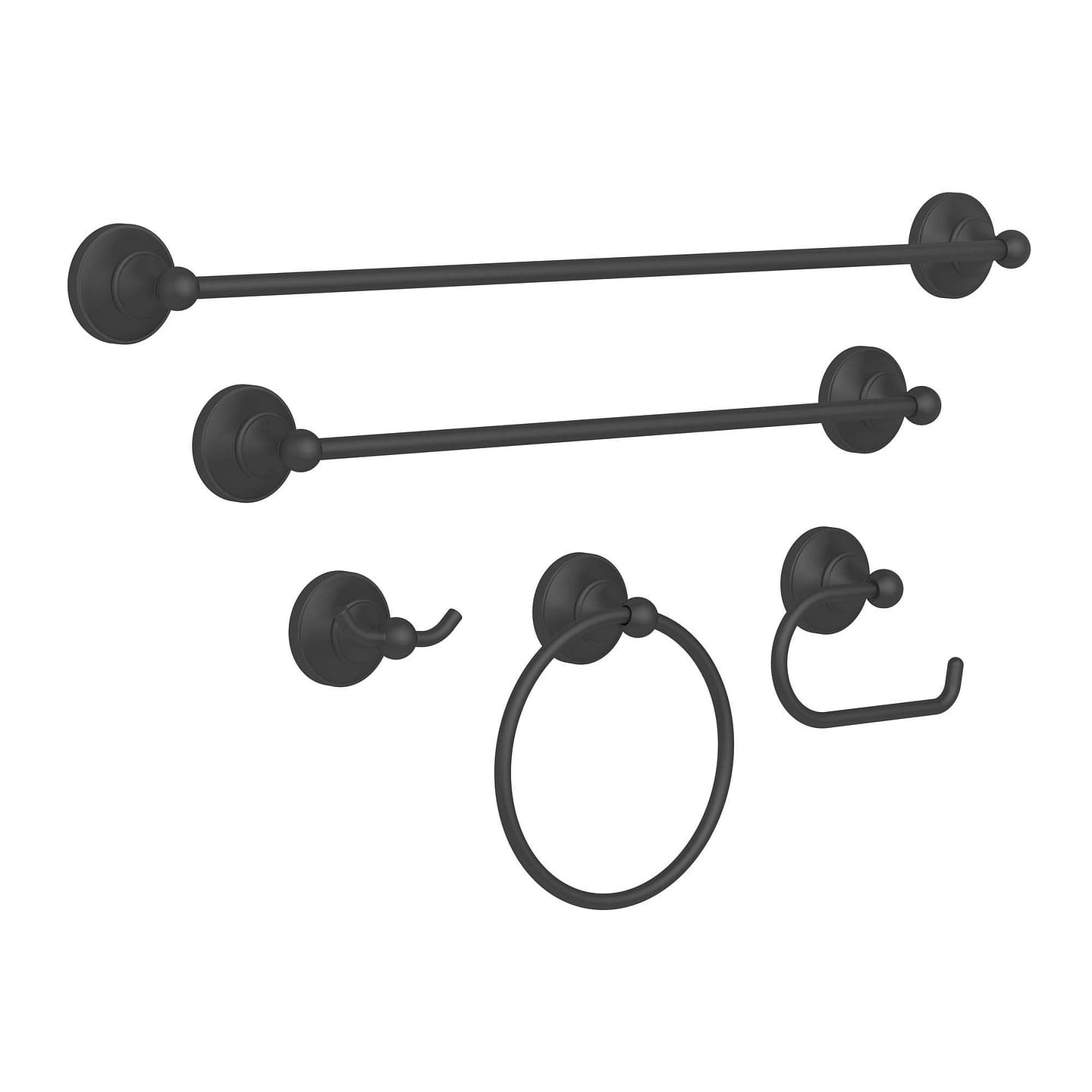 5-Piece Bath Hardware Set with Towel Ring/Bar Toilet Paper Holder Hook in MB 2.56 lb