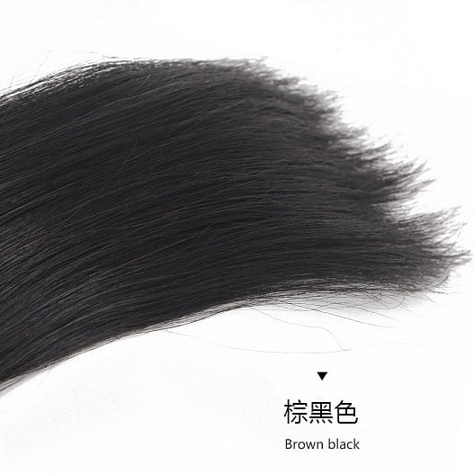 Premium Synthetic Invisible hair pad piece seamless clip，【DFP-B】brownblack30cm 1 count