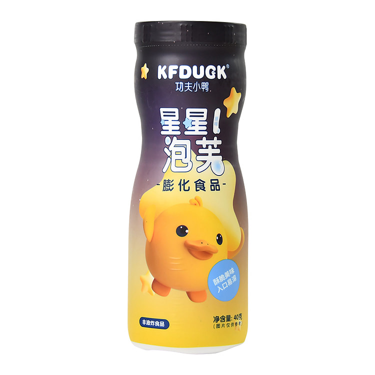 功夫小鸭星星泡芙饼干儿童零食草莓味40g*1罐