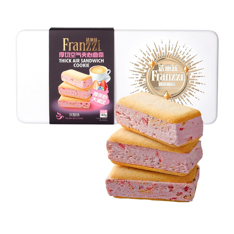 法丽兹双莓味厚切空气夹心曲奇饼干休闲零食糕182g 182 克