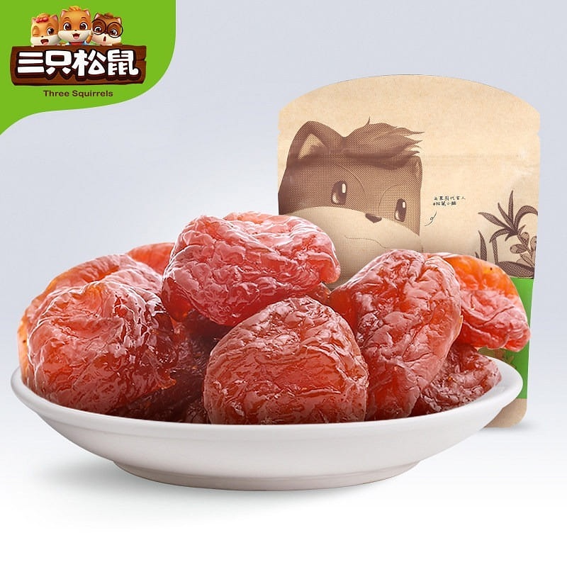 Three squirrels Honey half plum casual snack fruit Dried candied fruit Dried pru 116 g
