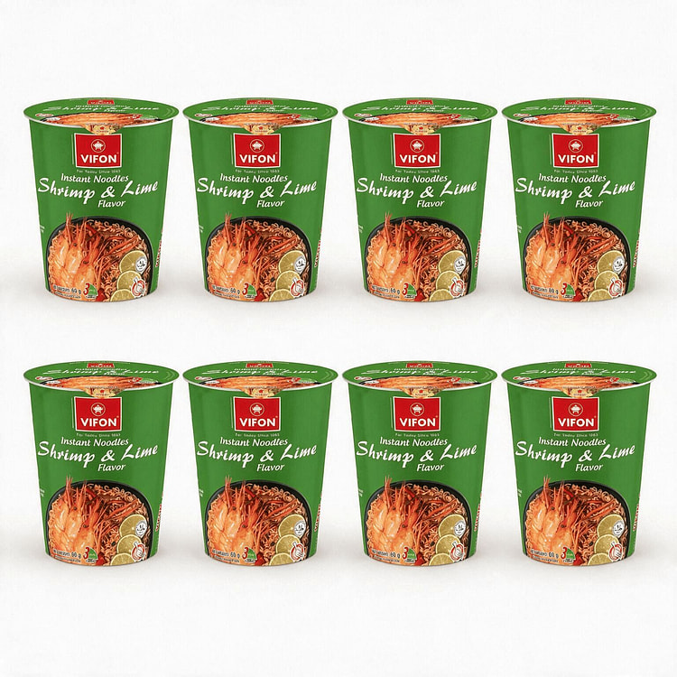 [8-CUP] VIFON Shrimp & Lime Flavor Noodle Cup 2.12 oz*8 pack