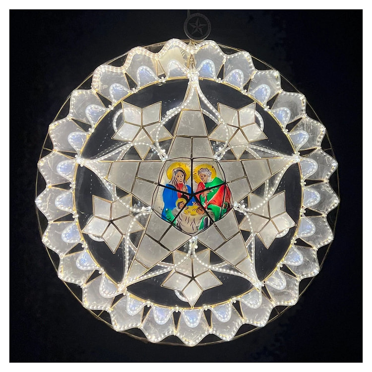 Holy Family Capiz Parol- White LED 24 INCH 1 each