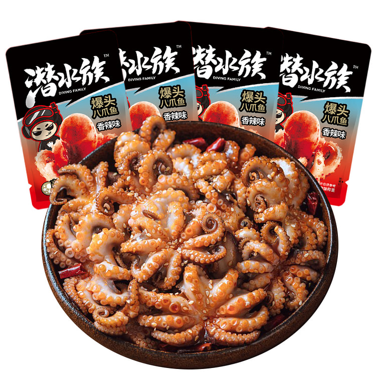 潜水族爆头八爪鱼海鲜熟食零食香辣味150g*1份