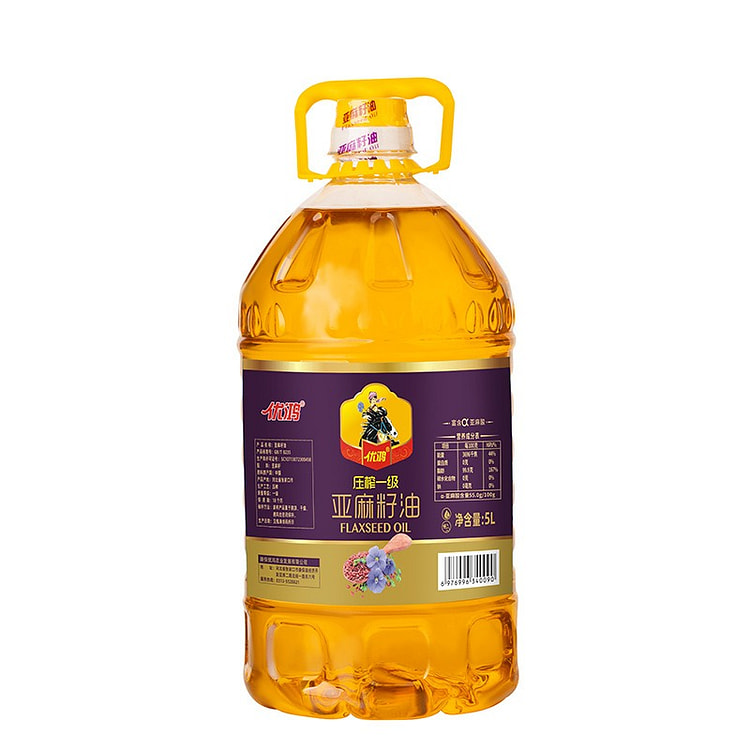 一级冷榨亚麻籽油 家用食用油 胡麻油 5000 毫升