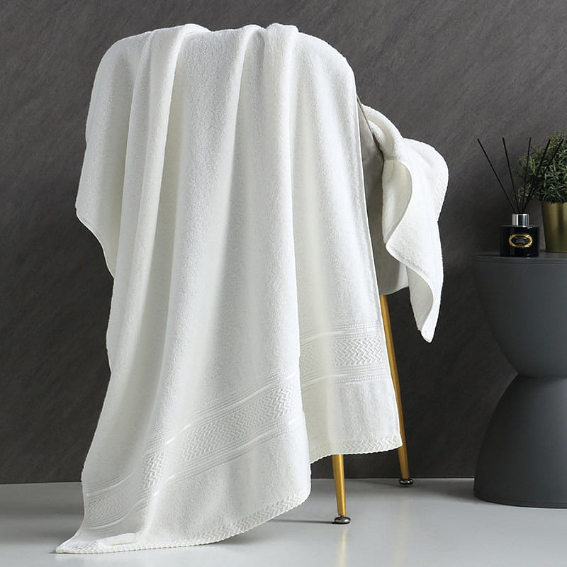 Household pure cotton bath towel, classic white 800 g