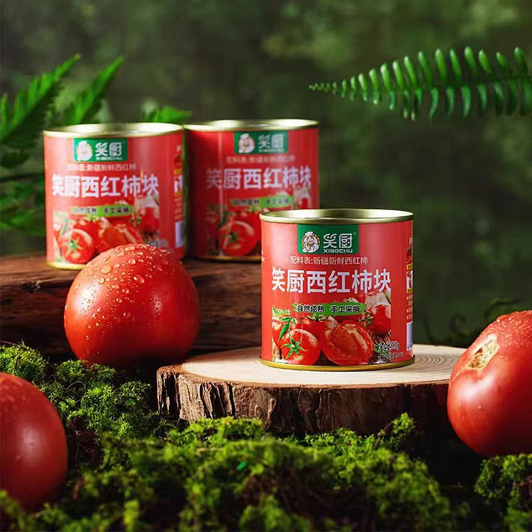 笑厨 西红柿块罐头 非转基因阳光大番茄 酸甜可口 营养健康 400g*1罐