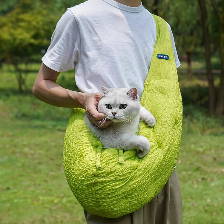 ZEZE外出便携猫狗宠物单肩斜跨 时尚背包 绿色