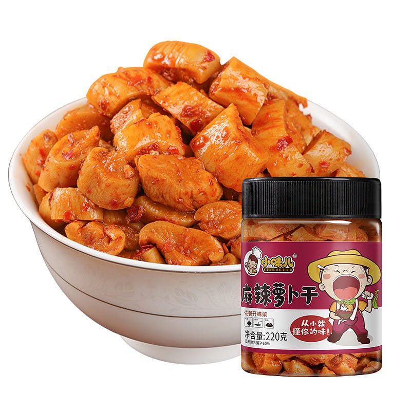 Hunan specialty spicy dried radish bottled appetiz 220 g