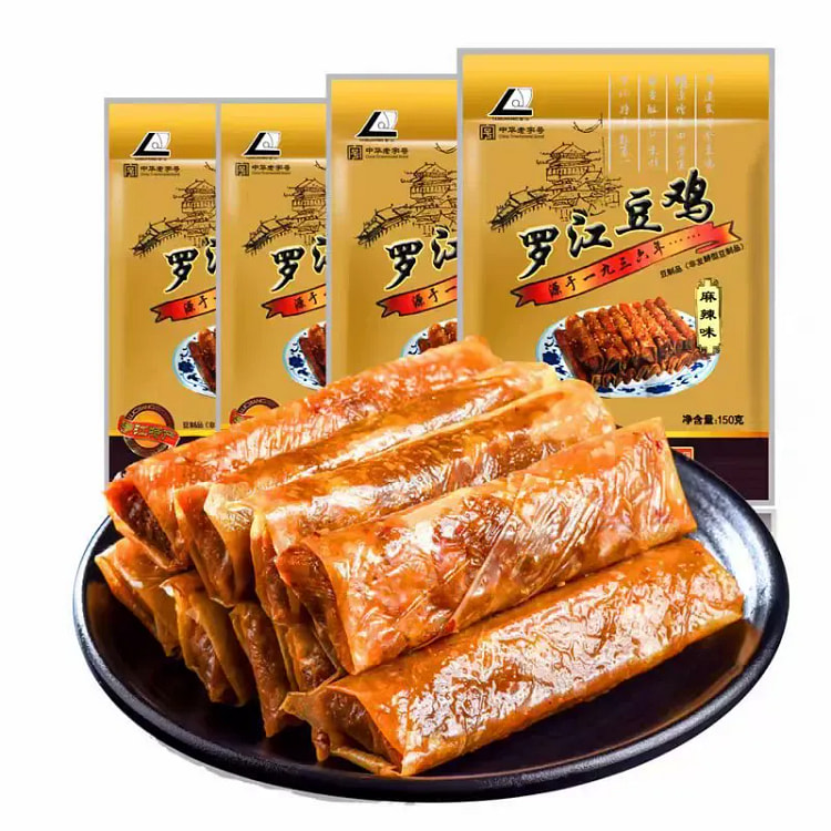 罗江豆鸡 五香味开袋即食手撕素肉豆皮五香味80g 80 克