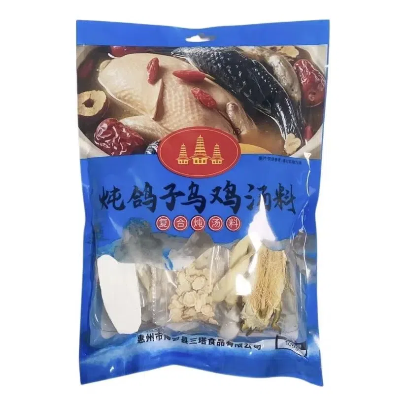 Stewed pigeon and black-bone chicken soup ingredie 100 g