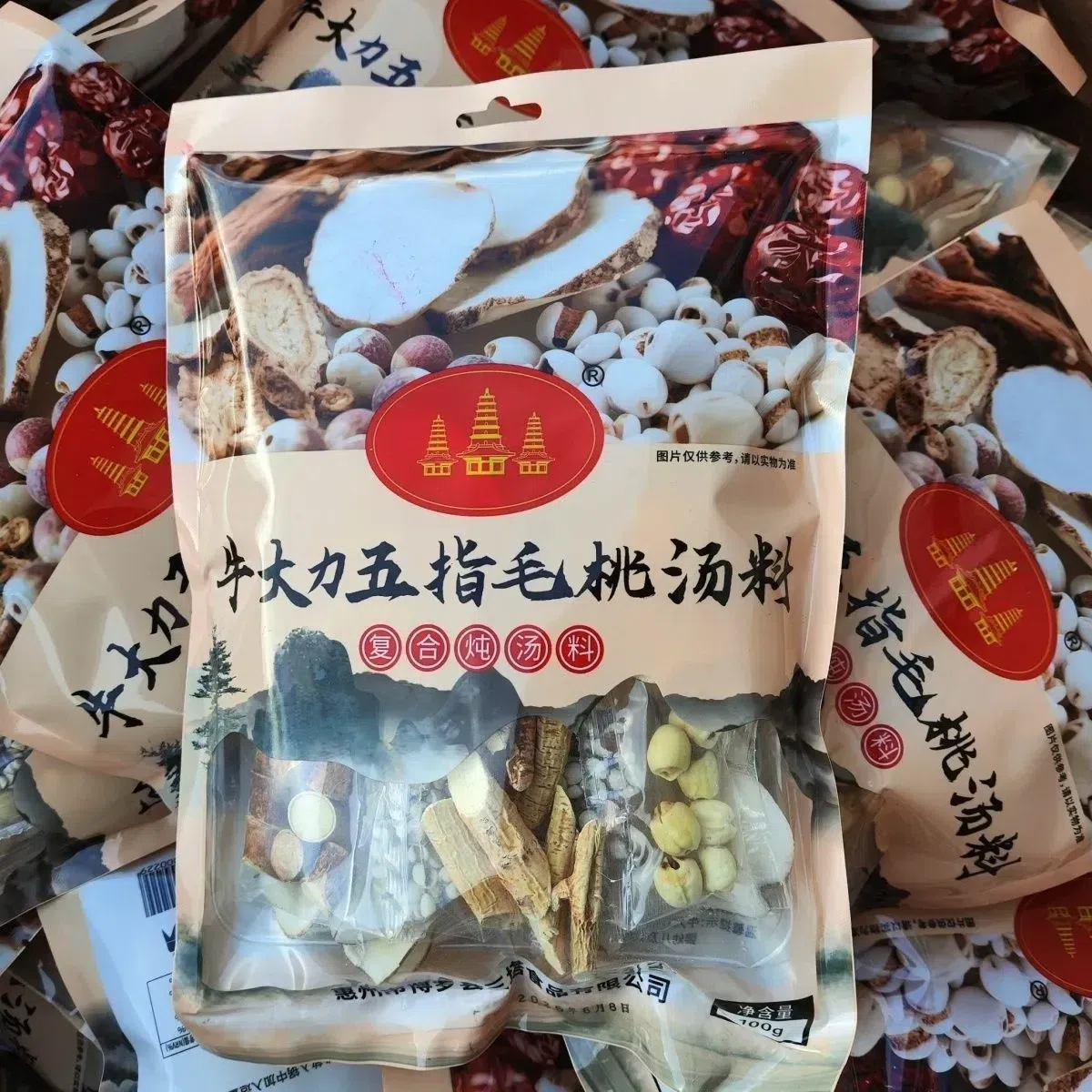 Niu Dali five-finger peach soup ingredients 100 g