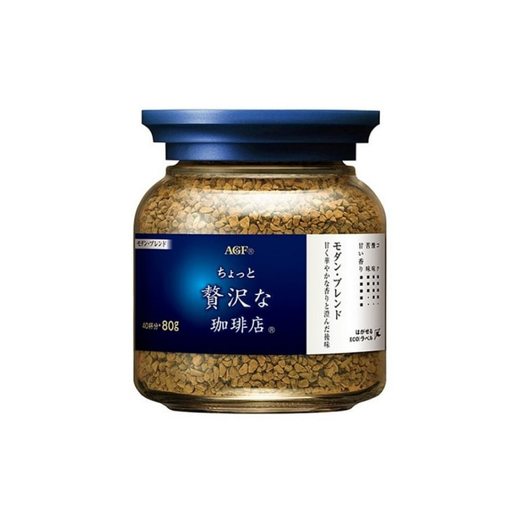 AGF 轻奢咖啡厅 现代混合瓶无糖速溶咖啡 80g
