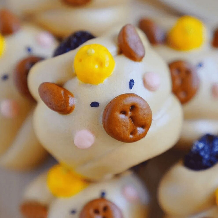 水豚君造型鮮乳黑糖麻糬捲