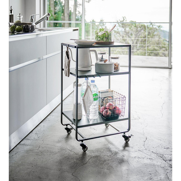 Rolling Utility Cart (32" H)  - Steel Black