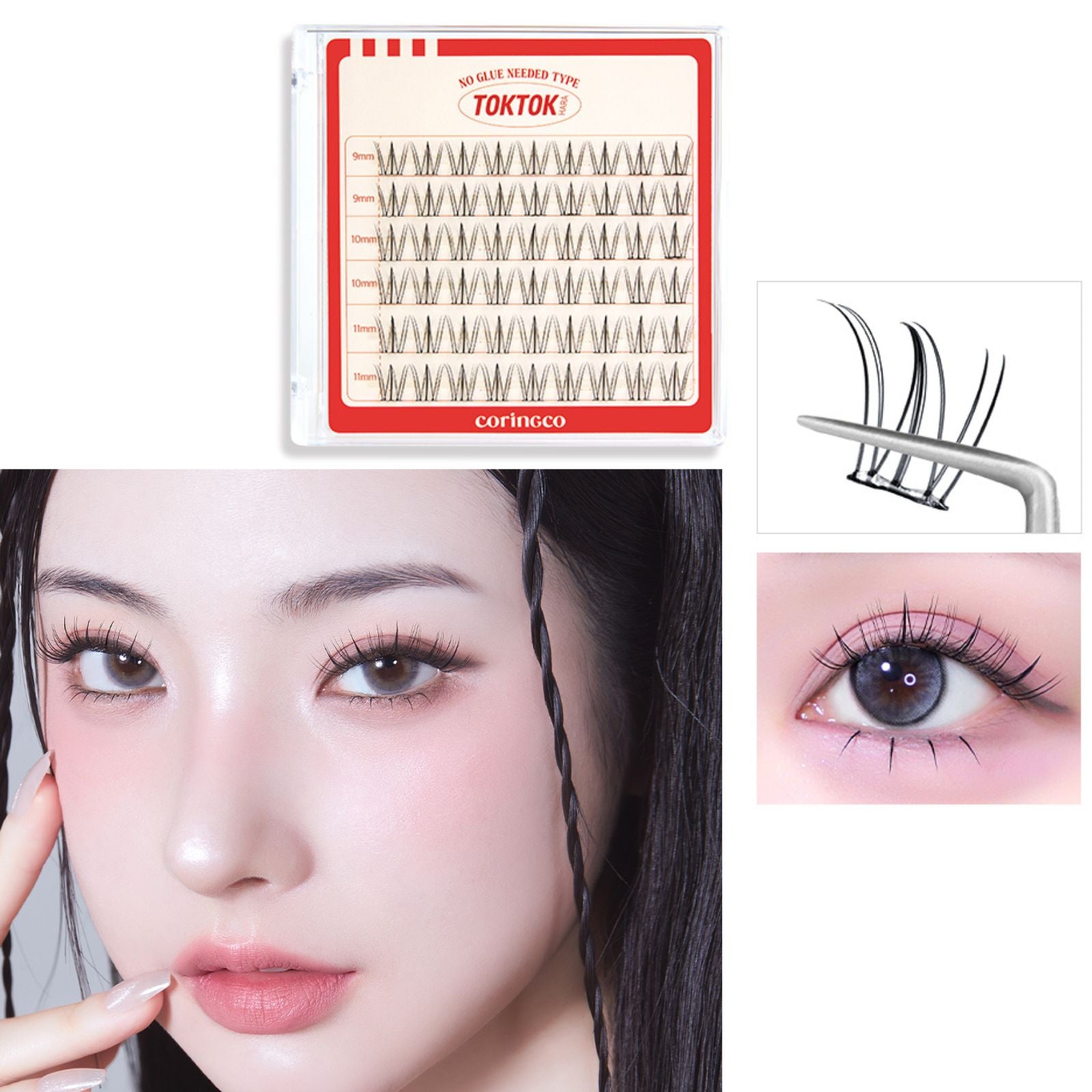 CORINGCO Toktok Hara False Eyelashes Cherry Coke 1 個