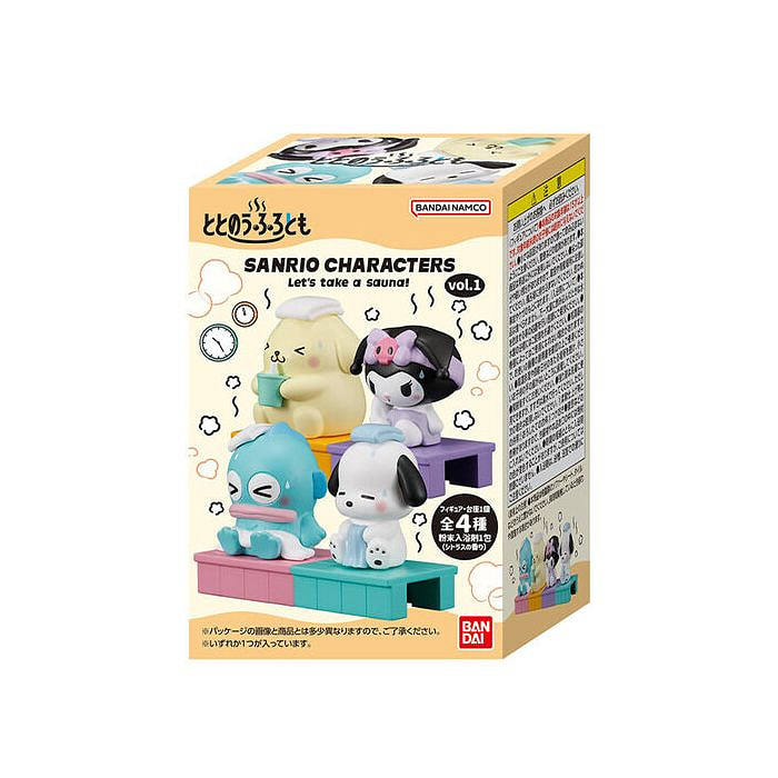 Bandai万代 x Sanrio Characters 桑拿浴室主题 卡通手办玩具盲盒浴盐粉末入浴剂（柑橘香味） 25g/1回分