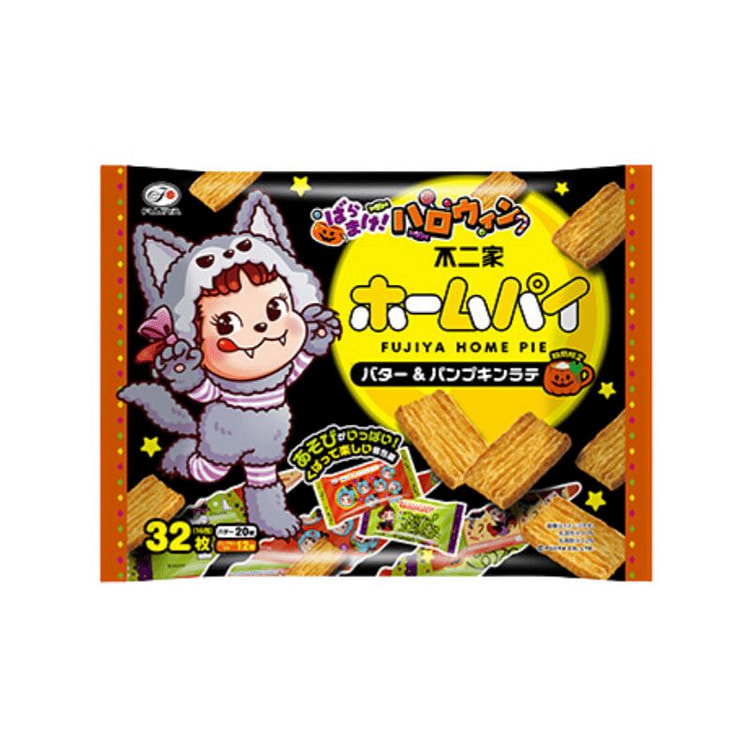 不二家万圣节限定黄油x南瓜拿铁味酥脆饼干 共32枚 1 份