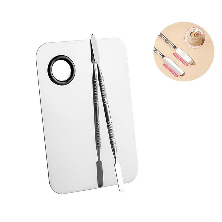 玛莉安 化妆师专用不锈钢调色盘和调色棒 抗腐蚀 1 个