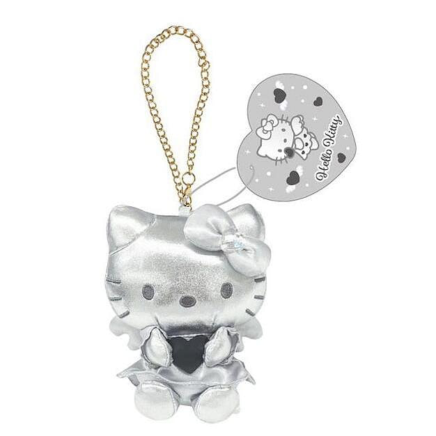 三丽鸥 坐姿挂件 kt款 银色爱心 1 份