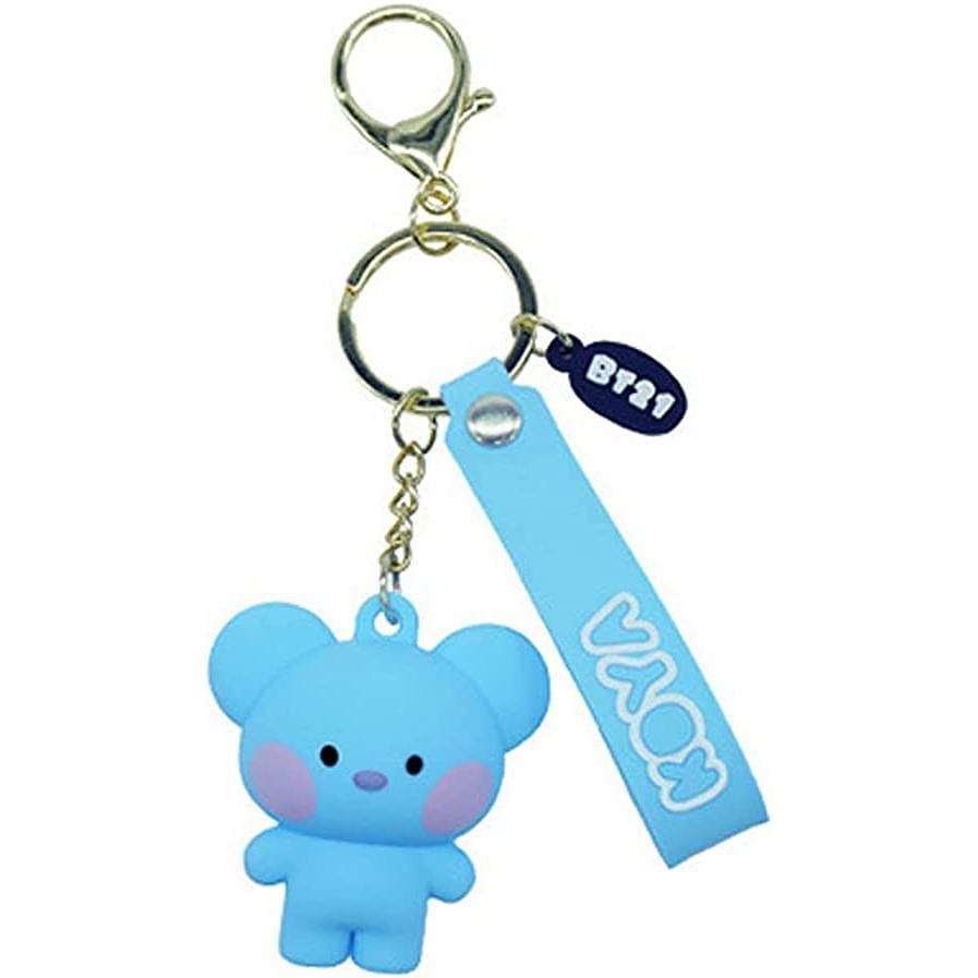 BT21 Minini Figure Keyring Keychain with Name Strap by BTS KOYA 4 oz