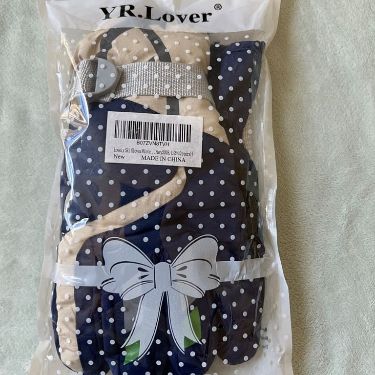 YR.Lover Youth Waterproof Ski Gloves Navy(7-12Y) 1 each
