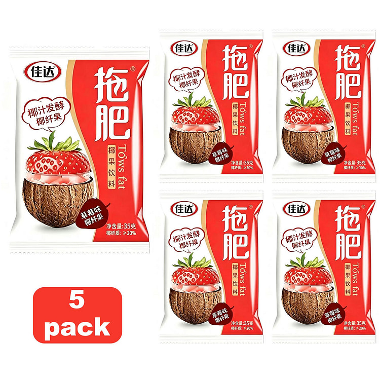Strawberry Flavored Nata De Coco Drink(5 pcs) 180 g