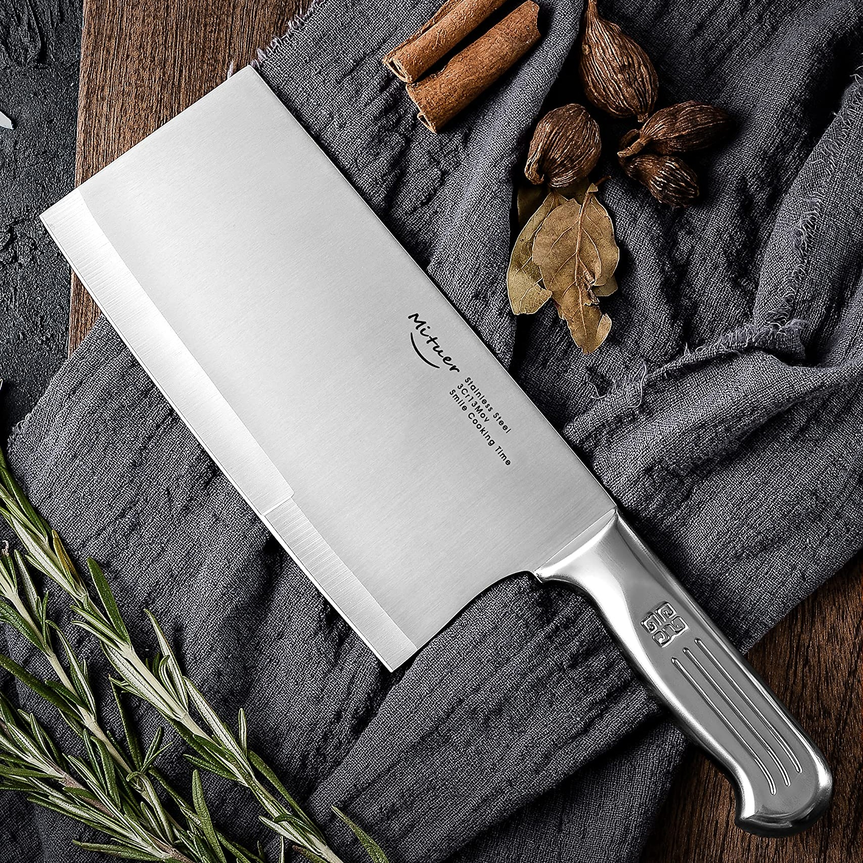 Get Meat Cleaver 7 inch Butcher Knife Stainless Steel Delivered