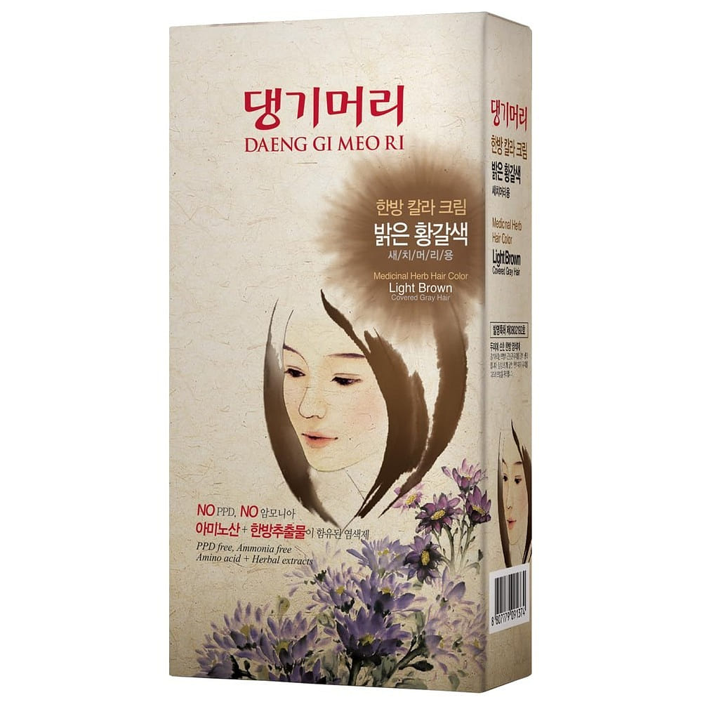 药草染发剂套装 - 浅棕色 - K-Beauty 染发剂 1 盒