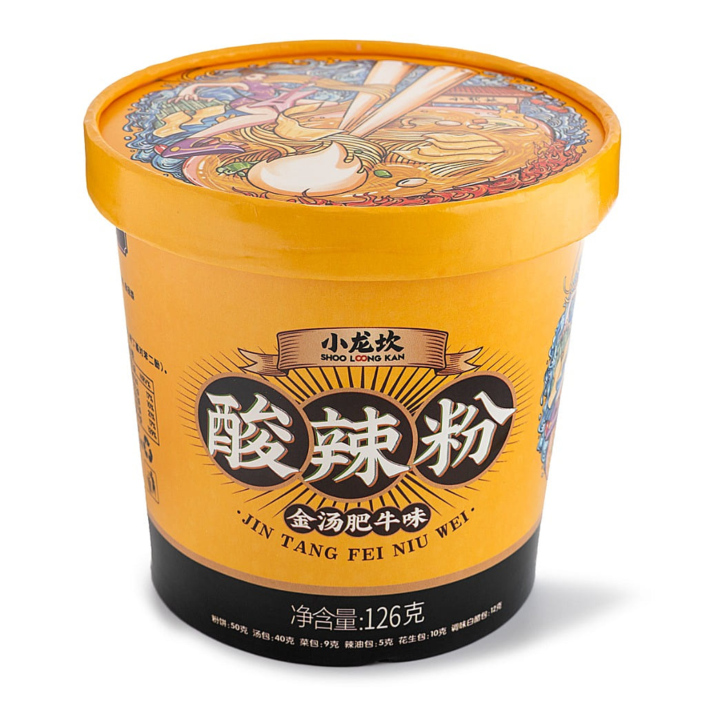 Shoo Loong Kan Hot & Sour Sweet Potato Noodles Golden Broth Beef Flavor 126 g