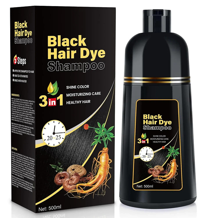 Hair Dye Shampoo 3 in 1 for Women/Men BLACK DYE 1 pack
