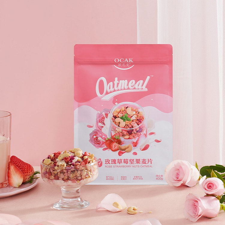 Ocak rose strawberry flavored instant oatmeal 400g 400 g