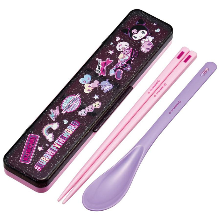 Skater Kuromi Wonder Journey Chopsticks&Spoon Set